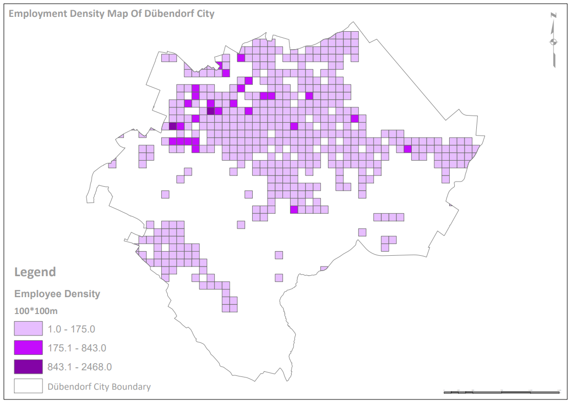 Employment Density Map Of Dübendorf City